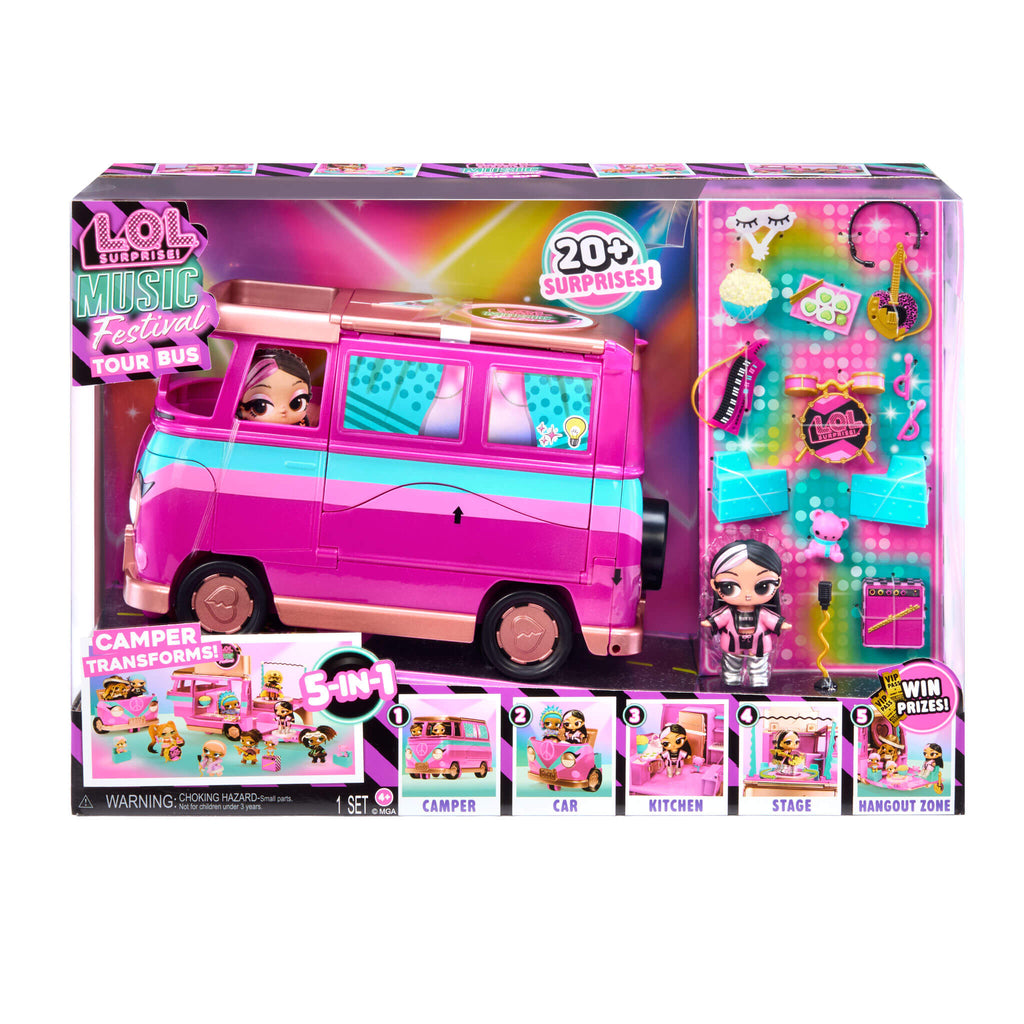 LOL Surprise Music Festival Tour Bus – 5-in-1 Playset