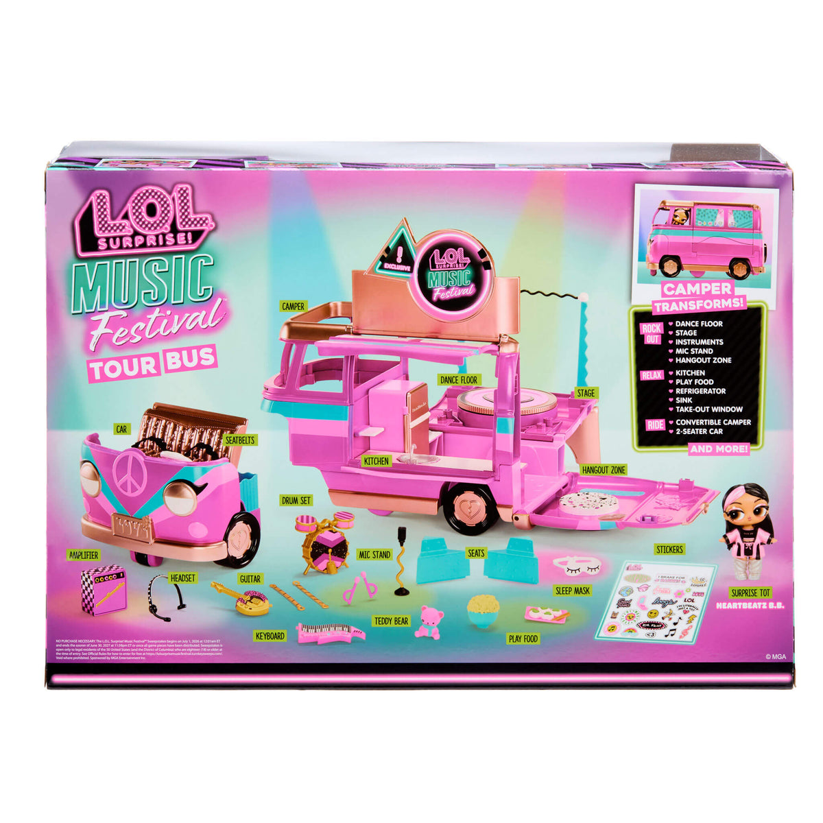 LOL Surprise Music Festival Tour Bus – 5-in-1 Playset