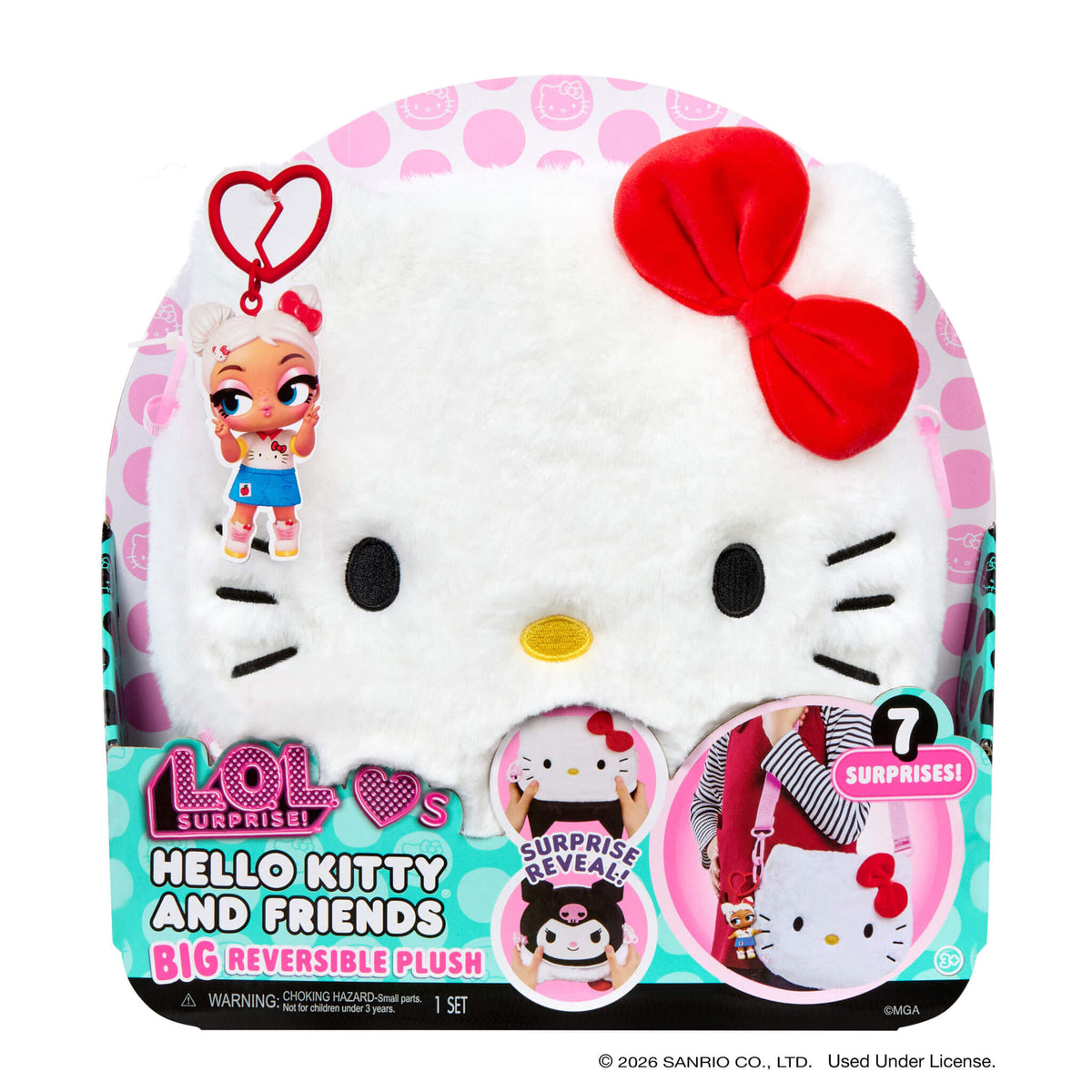 LOL Surprise Loves Hello Kitty® and Friends BIG Reversible Plush – Large Hello Kitty® Plush with Matching Tot