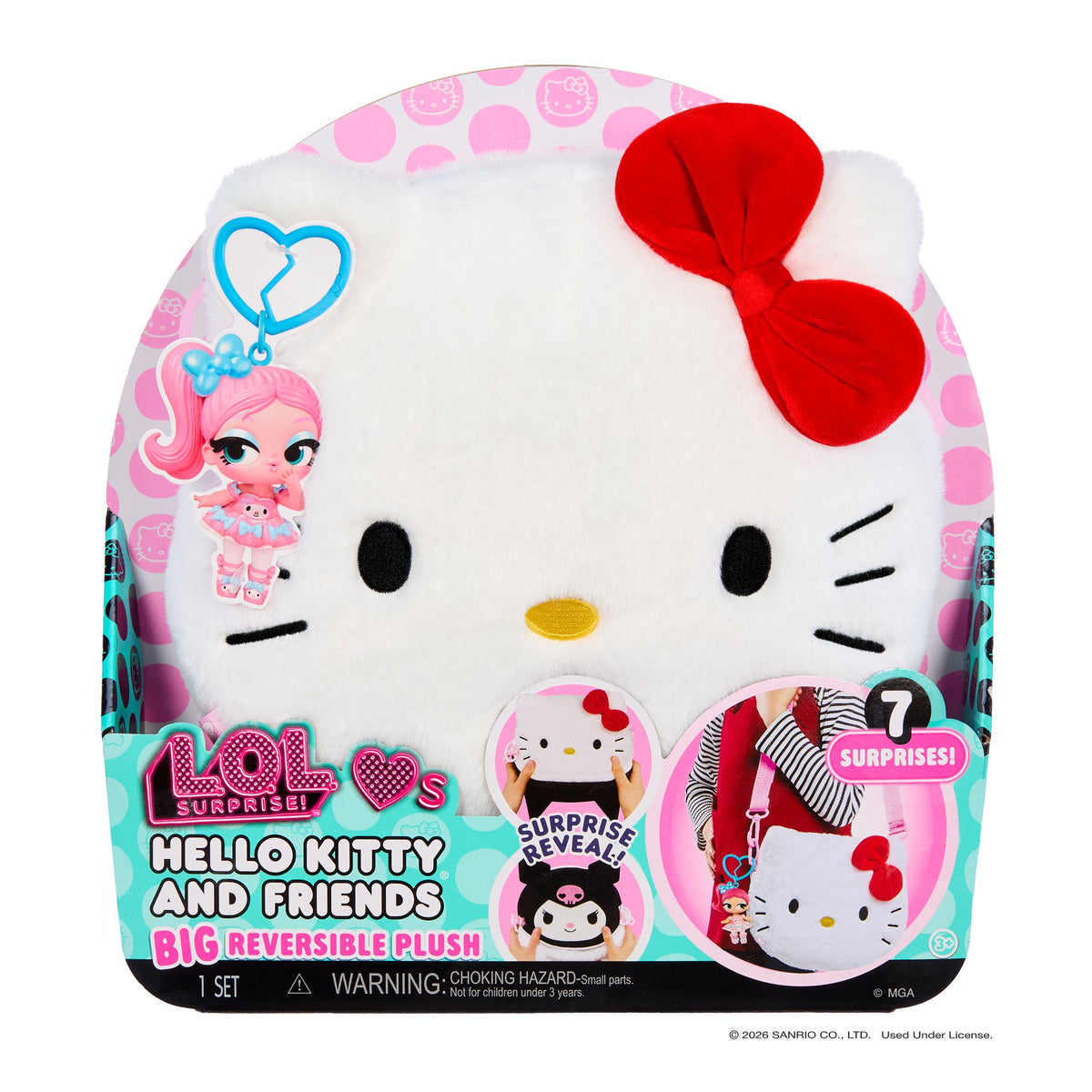 LOL Surprise Loves Hello Kitty® and Friends BIG Reversible Plush – Large My Melody™ Plush with Matching Tot