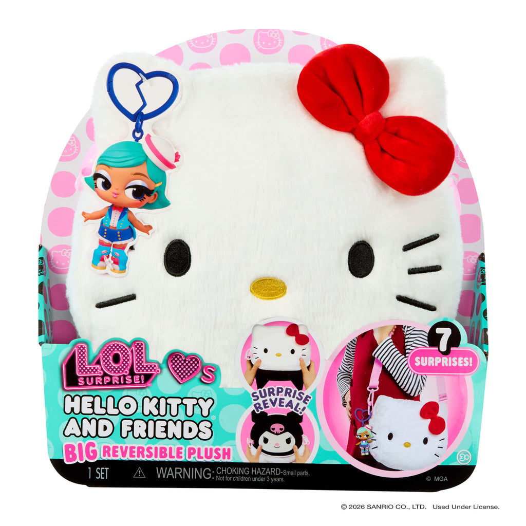 LOL Surprise Loves Hello Kitty® and Friends BIG Reversible Plush – Large Tuxedosam™ Plush with Matching Tot