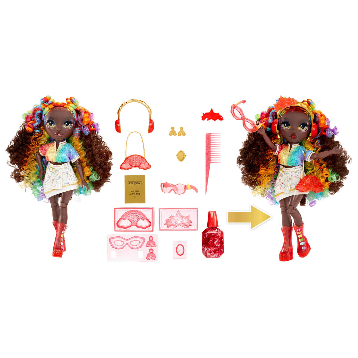 Rainbow High Creative Crystals Iris - Rainbow 11” Fashion Doll with Crystal Accessory Make It Kit