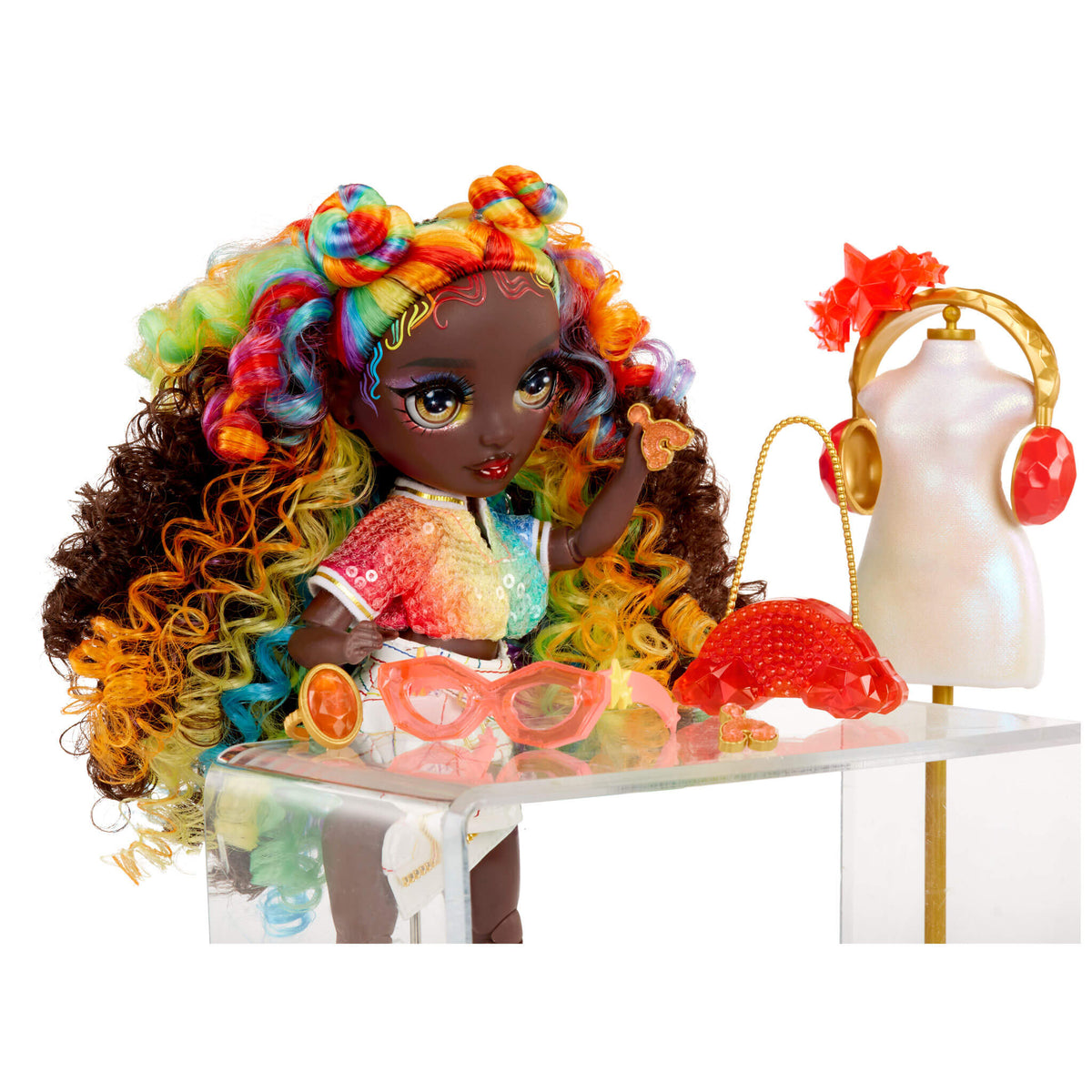 Rainbow High Creative Crystals Iris - Rainbow 11” Fashion Doll with Crystal Accessory Make It Kit