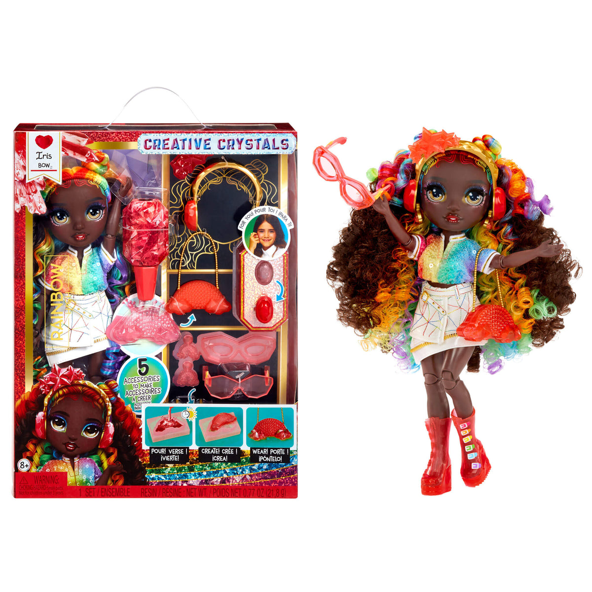 Rainbow High Creative Crystals Iris - Rainbow 11” Fashion Doll with Crystal Accessory Make It Kit
