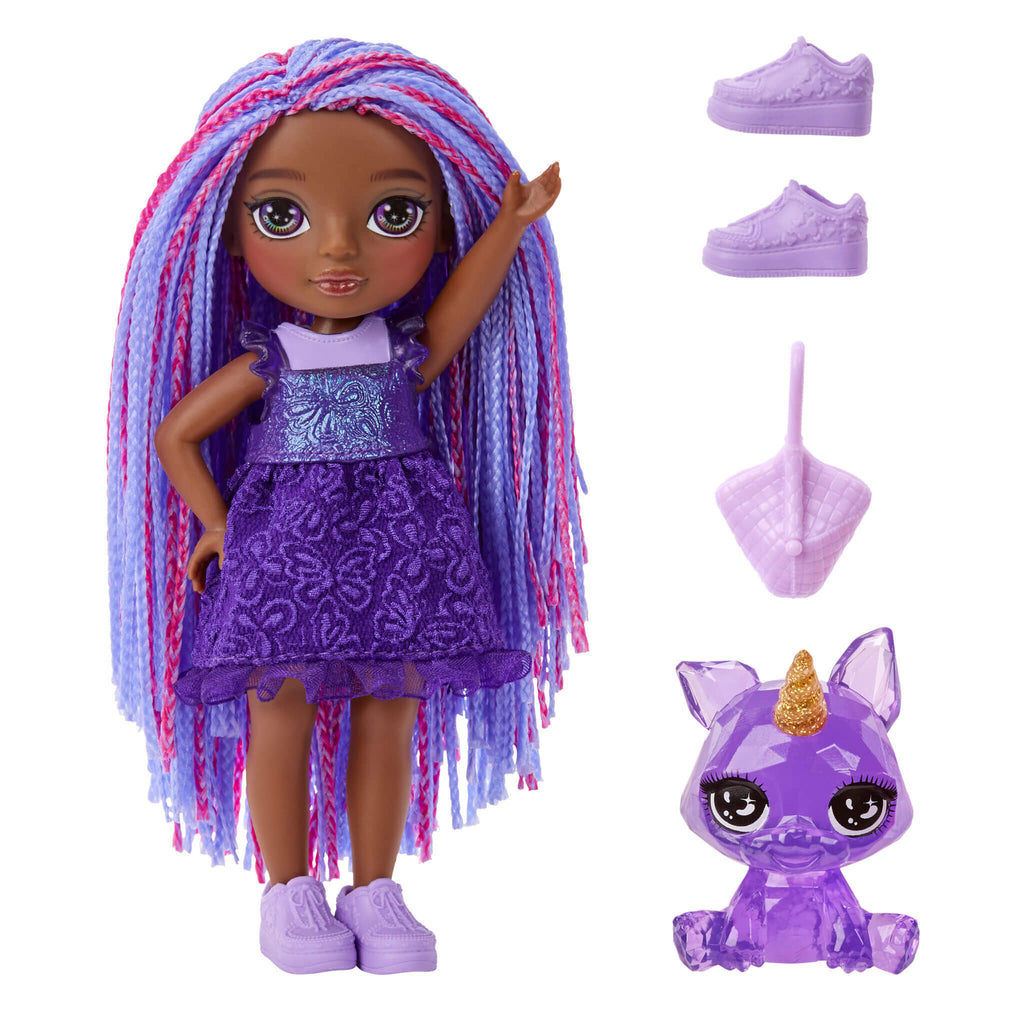 Rainbow High Littles Indigo Bailey, Dark Purple, 5.5" Posable Small Doll