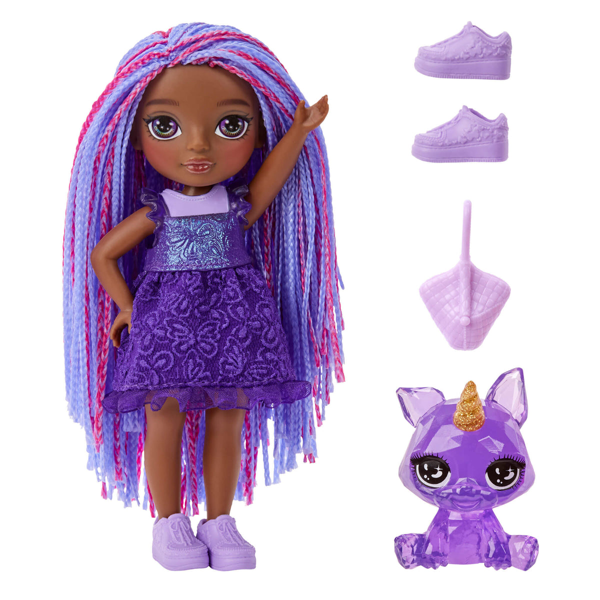 Rainbow High Littles Indigo Bailey, Dark Purple, 5.5" Posable Small Doll