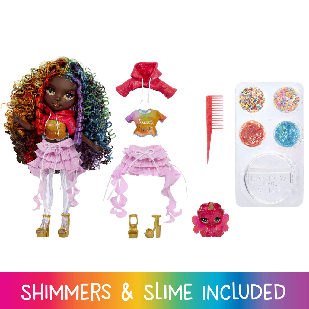 Rainbow High Rainbow Shimmers with Slime – Iris, Rainbow 11” Doll, Create a Rainbow Fashion Doll