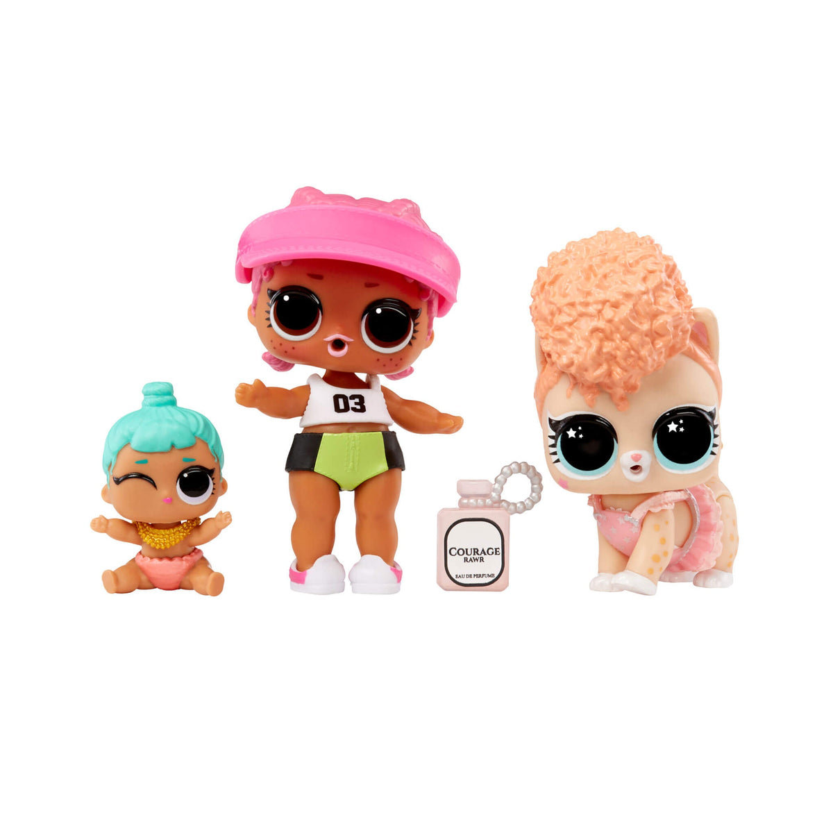 LOL Surprise Tot Pet Lil Sis 3-Pack with Spike - Cowardly Kitty - Lil Genie